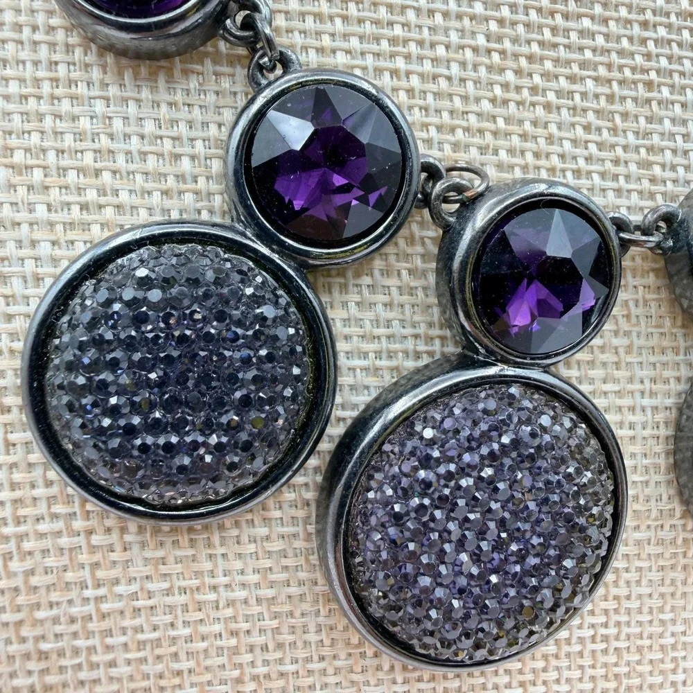 Vintage Y2K‎ Gunmetal Tone Bib Necklace Statement Boho Women's Classic Jewelry